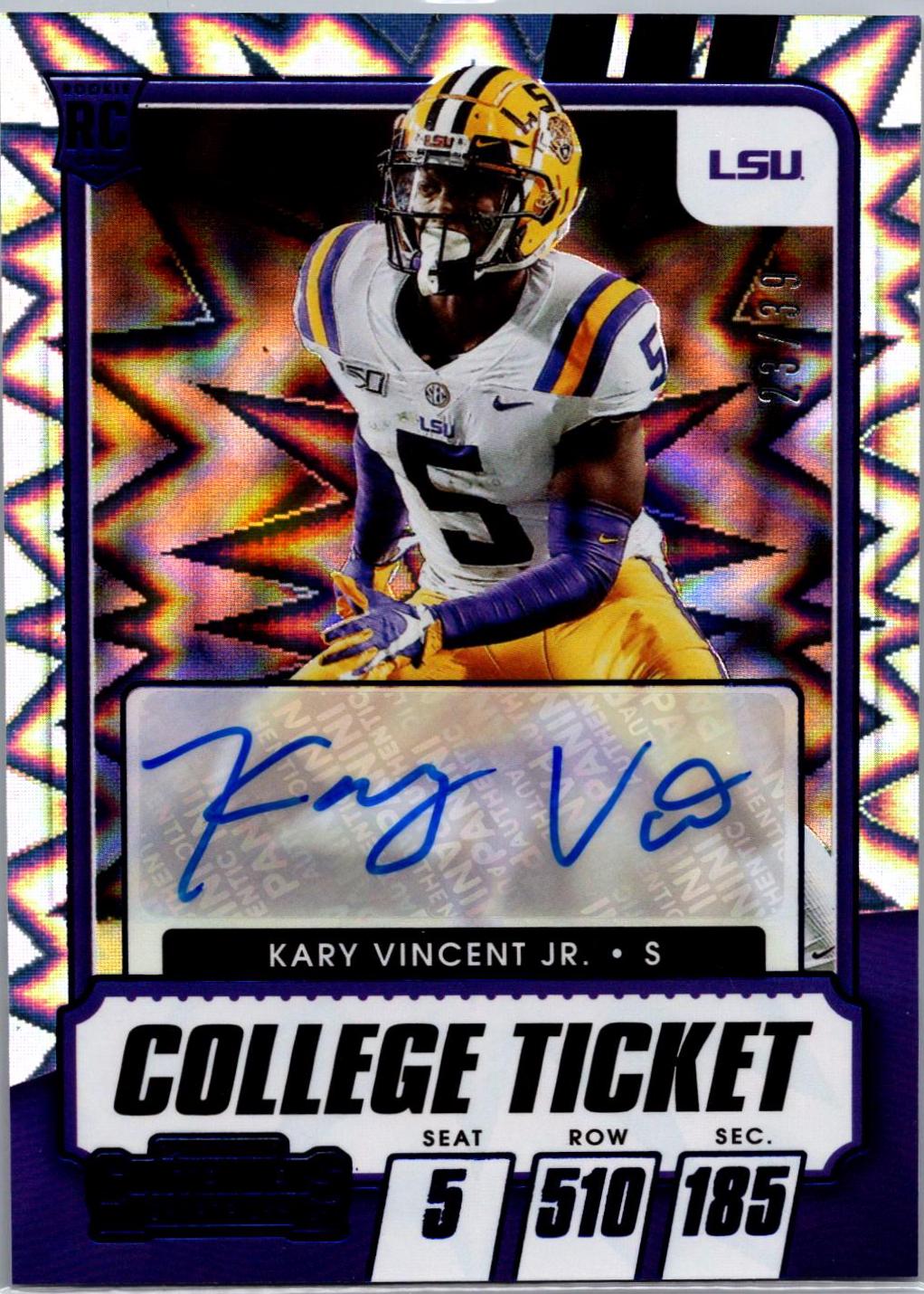 Kary Vincent Jr. [Autograph Blue Explosion] #259
