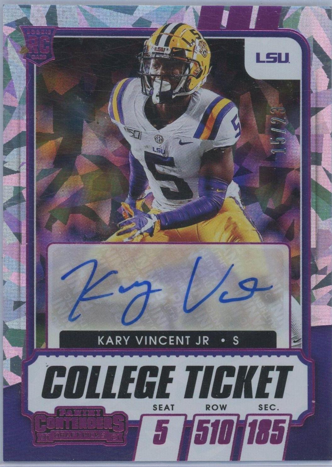 Kary Vincent Jr. [Autograph Cracked Ice Ticket] #259