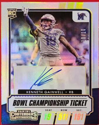 Kenneth Gainwell [Autograph Bowl Championship Ticket] #108C