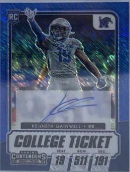 Kenneth Gainwell [Autograph Premium Blue Shimmer] #108
