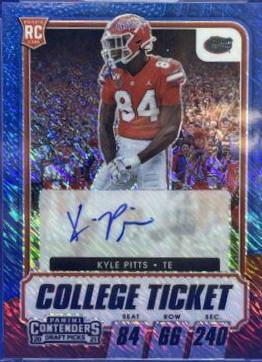 Kyle Pitts [Autograph Premium Blue Shimmer] #114C