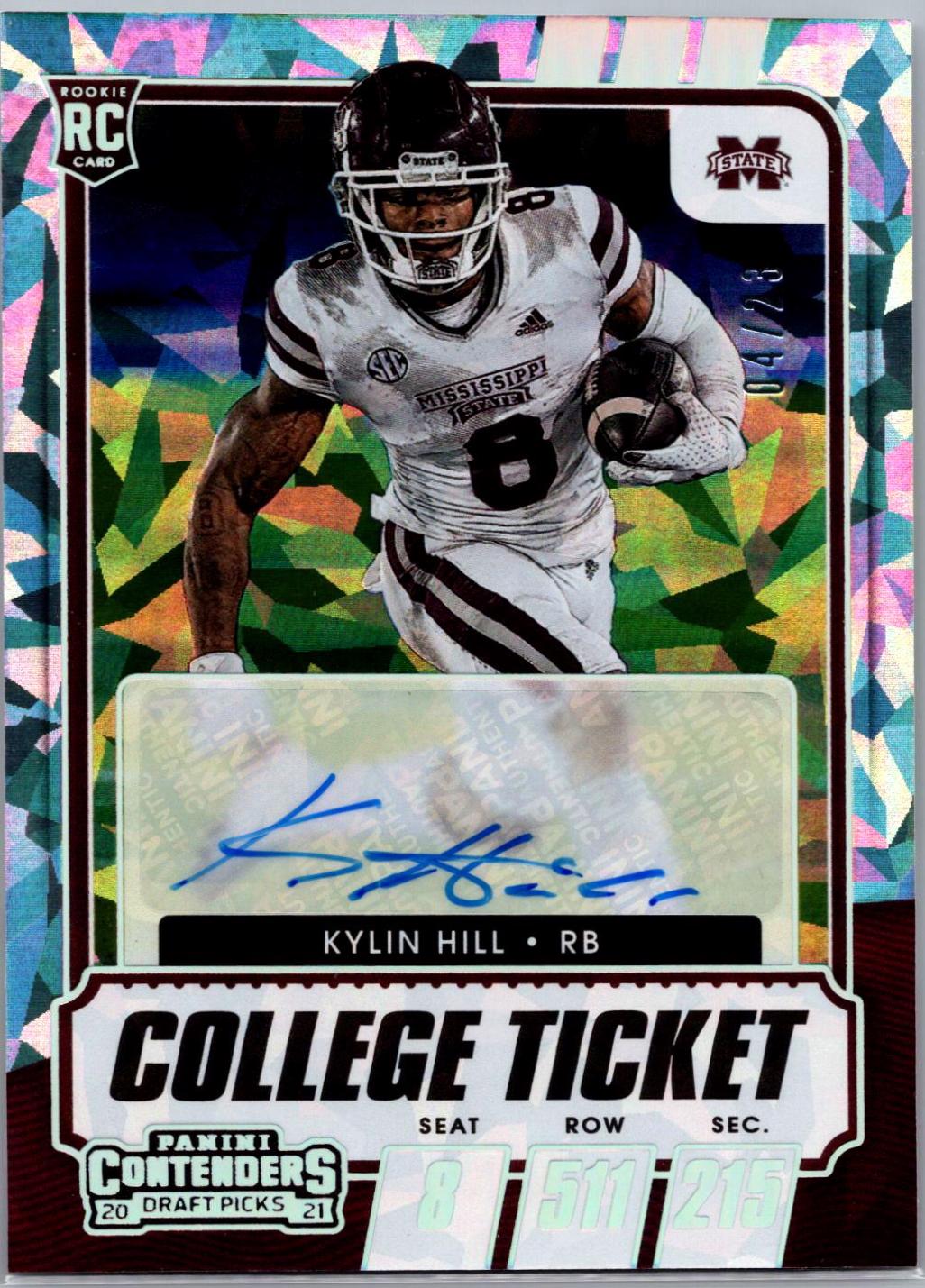 Kylin Hill [Autograph Cracked Ice Ticket] #138