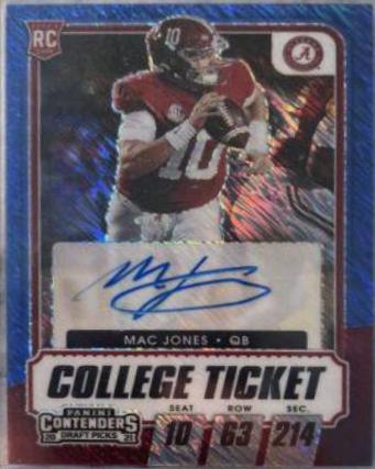 Mac Jones [Autograph Premium Blue Shimmer] #111