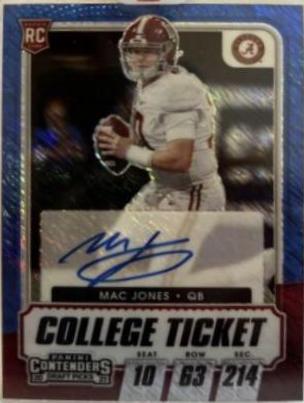 Mac Jones [Autograph Premium Blue Shimmer] #111C
