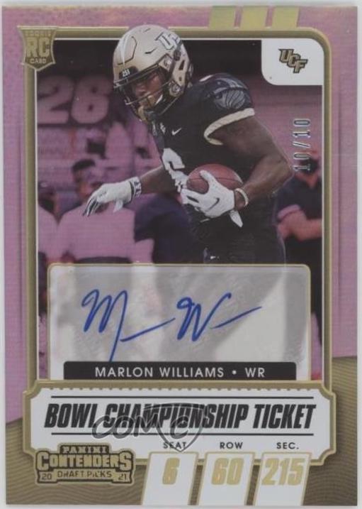 Marlon Williams [Autograph Bowl Championship Ticket] #310