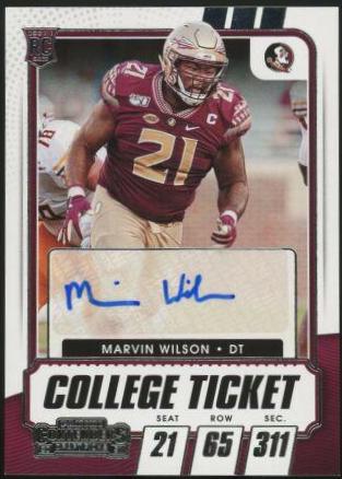 Marvin Wilson [Autograph Bowl Championship Ticket] #167