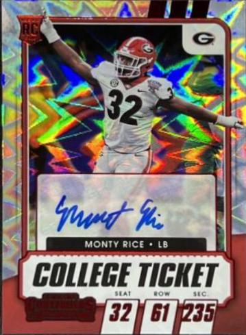 Monty Rice [Autograph Blue Explosion] #217