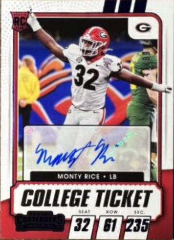 Monty Rice [Autograph Blue] #217