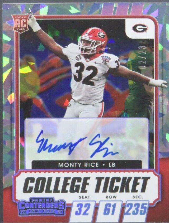 Monty Rice [Autograph Cracked Ice Ticket] #217