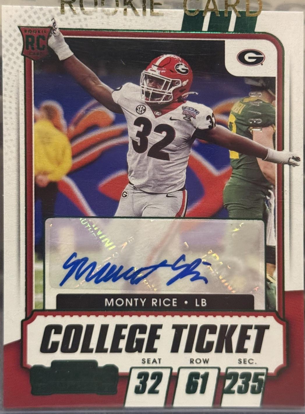 Monty Rice [Autograph Green] #217