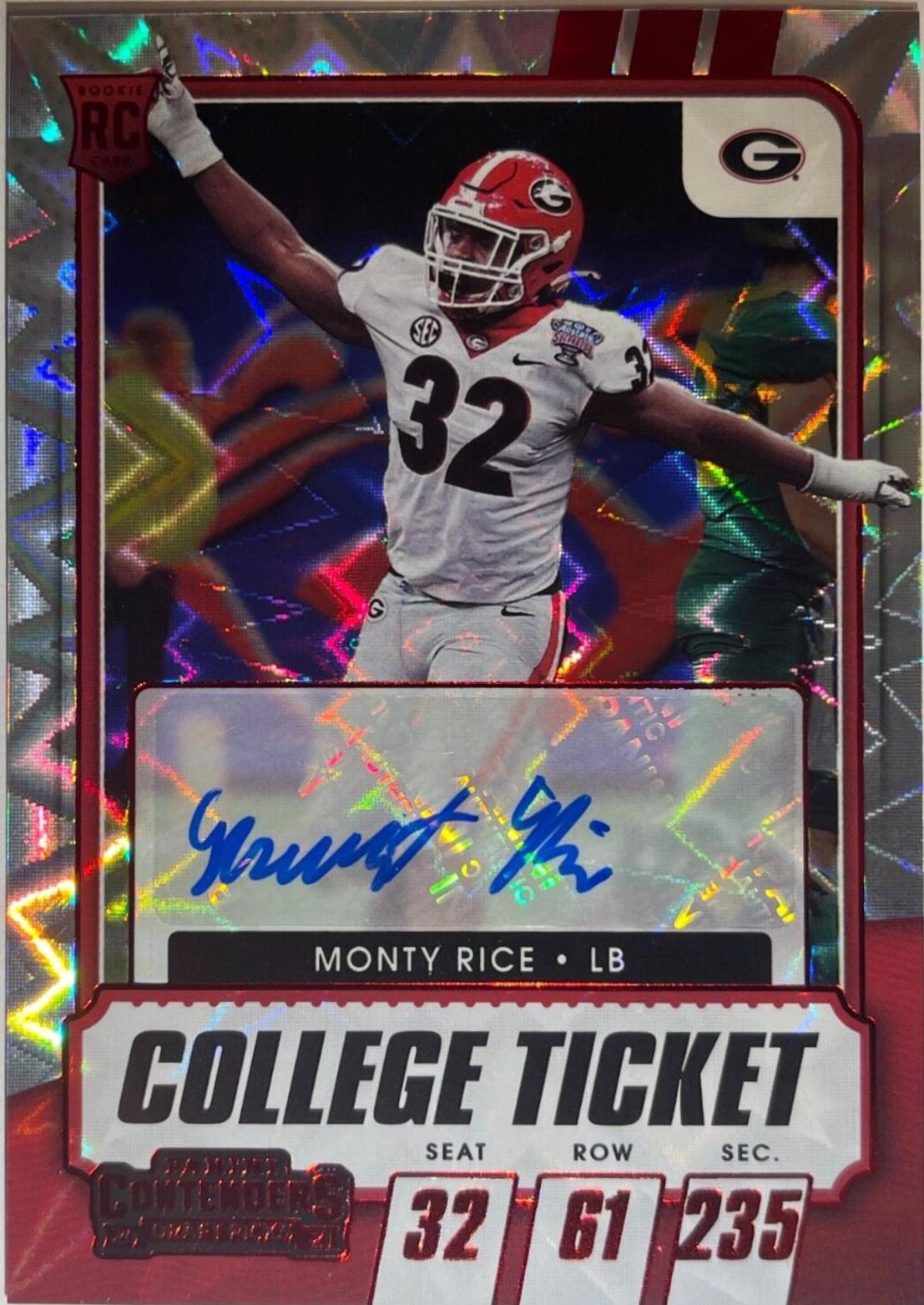 Monty Rice [Autograph Red Explosion] #217