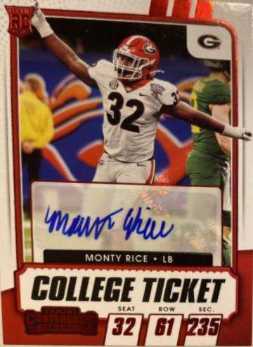 Monty Rice [Autograph Red] #217