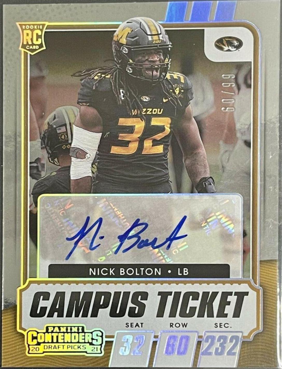 Nick Bolton [Autograph Campus Ticket] #159