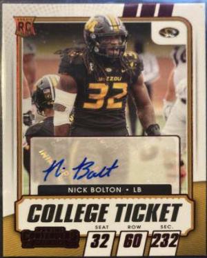 Nick Bolton [Autograph Red] #159