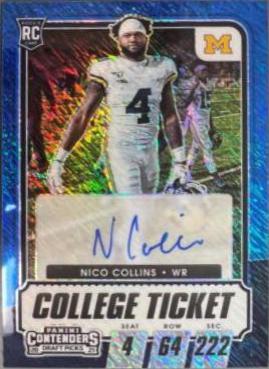 Nico Collins [Autograph Premium Blue Shimmer] #106C