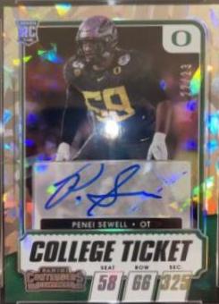 Penei Sewell [Autograph Cracked Ice Ticket] #194
