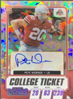 Pete Werner [Autograph Cracked Ice Ticket] #163