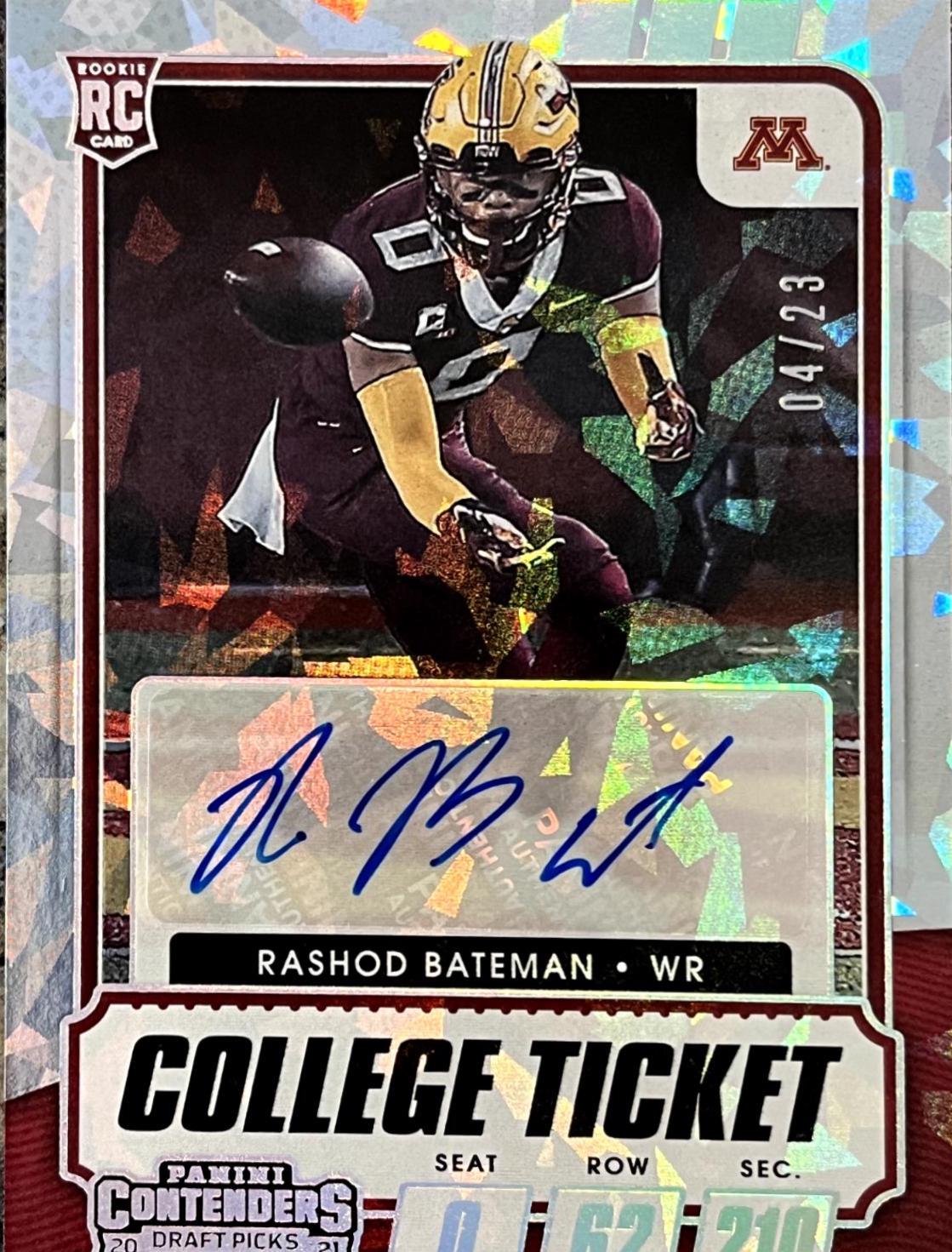 Rashod Bateman [Autograph Cracked Ice Ticket] #121C