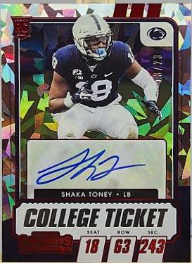Shaka Toney [Autograph Cracked Ice Ticket] #182