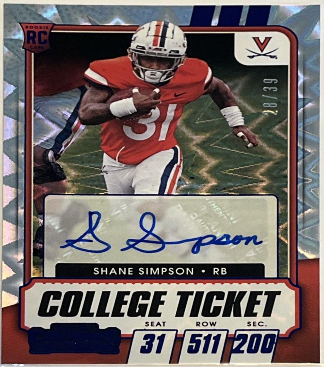 Shane Simpson [Autograph Blue Explosion] #322