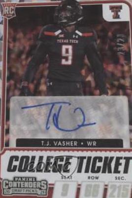T. J. Vasher [Autograph Cracked Ice Ticket] #243