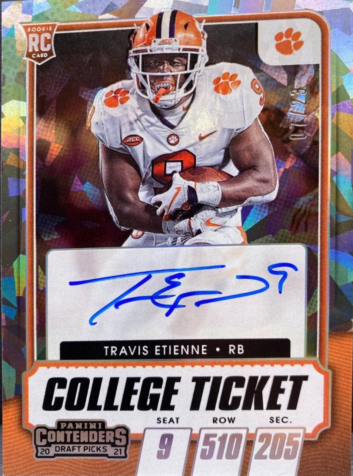 Travis Etienne [Autograph Cracked Ice Ticket] #112C