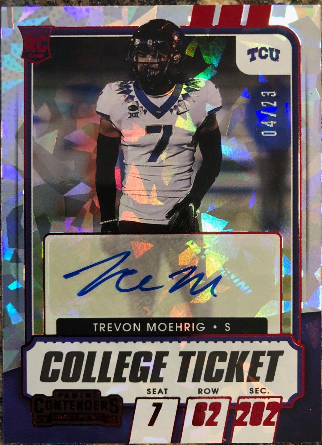Trevon Moehrig [Autograph Cracked Ice Ticket] #155