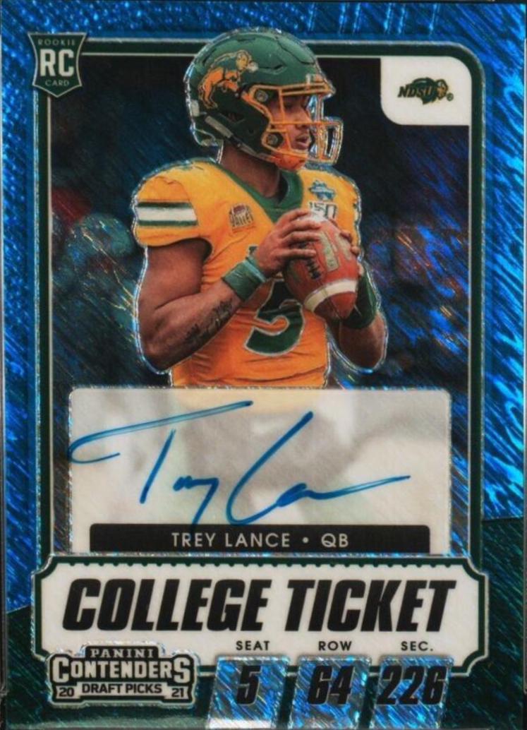 Trey Lance [Autograph Premium Blue Shimmer] #103