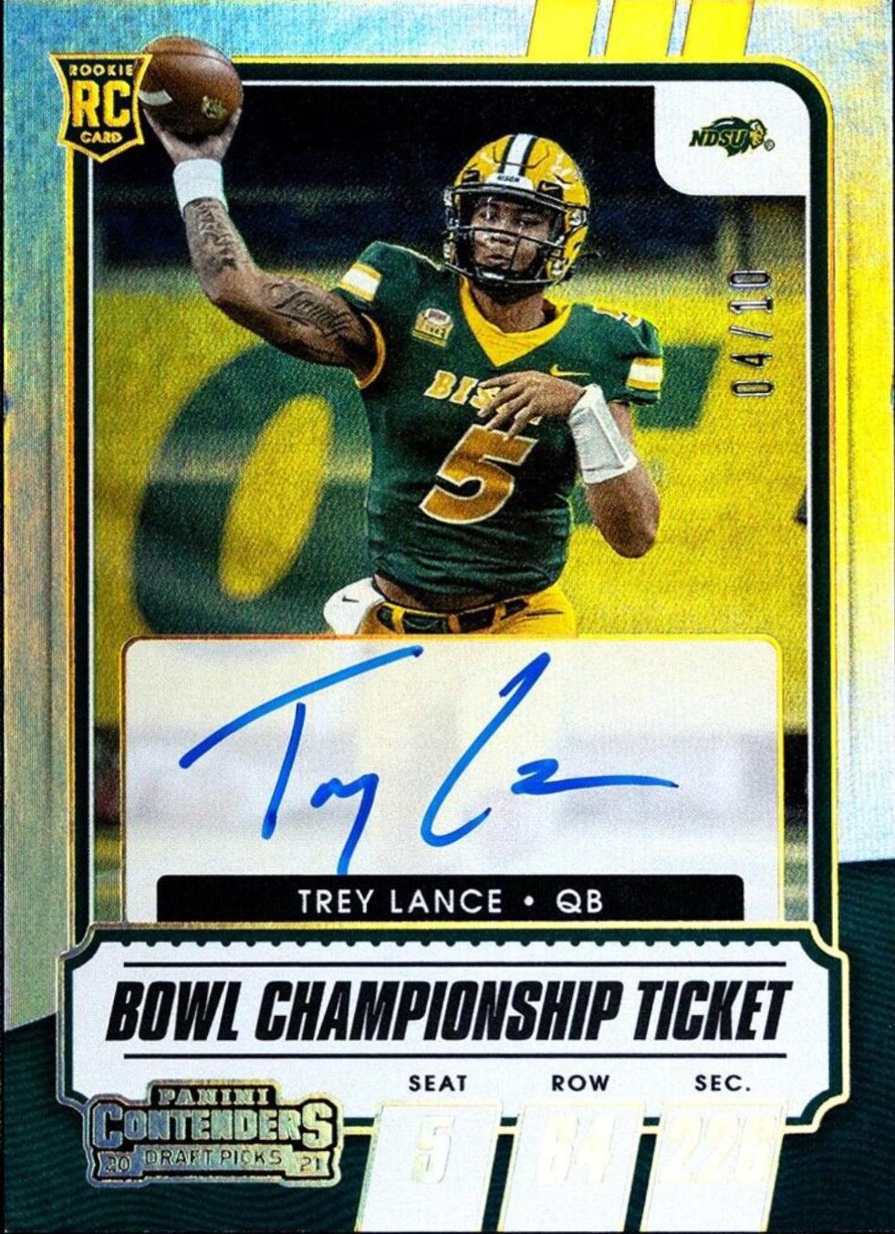 Trey Lance [Autograph Premium Gold] #103