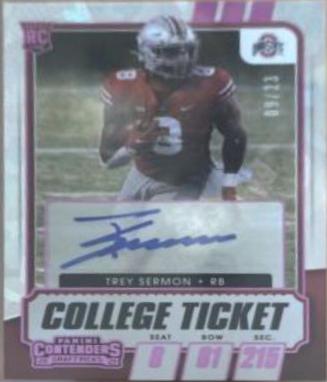 Trey Sermon [Autograph Pink Cracked Ice] #141