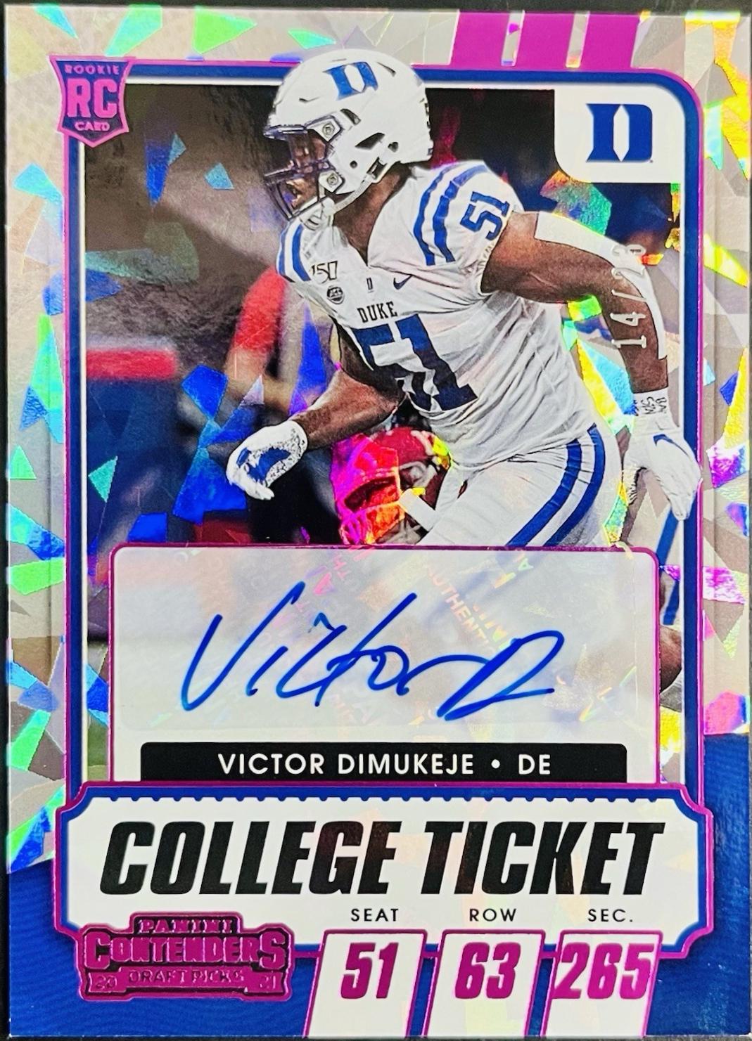 Victor Dimukeje [Autograph Cracked Ice Ticket] #317