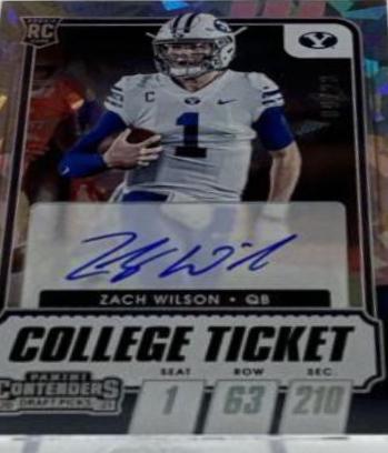 Zach Wilson [Autograph Cracked Ice Ticket] #102