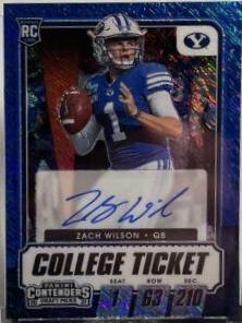 Zach Wilson [Autograph Premium Blue Shimmer] #102
