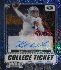 Zach Wilson [Autograph Premium Blue Shimmer] #102C