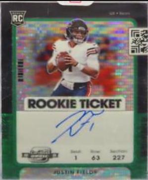 Justin Fields [Autograph Variation Green Pulsar] #108