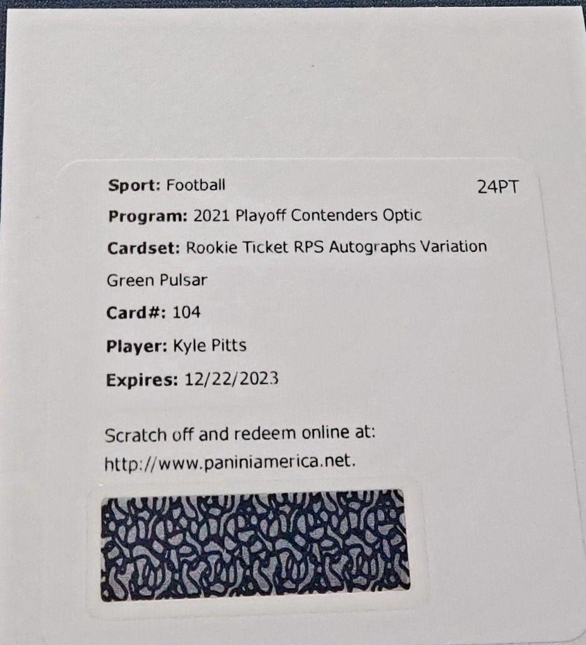 Kyle Pitts [Autograph Variation Green Pulsar] #104