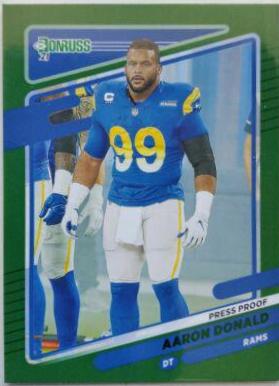 Aaron Donald [No Helmet Press Proof Green] #140