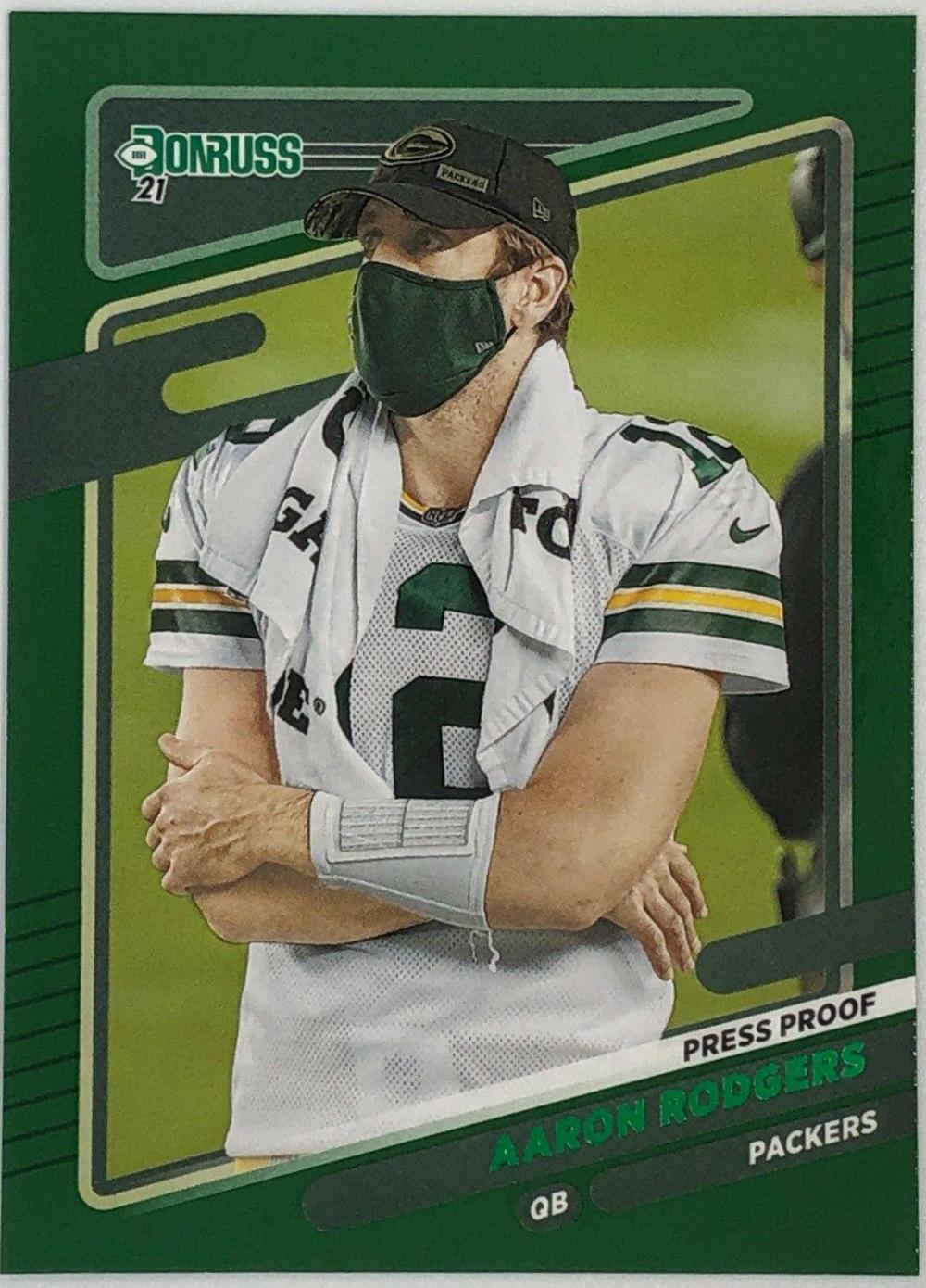 Aaron Rodgers [No Helmet Press Proof Green] #155