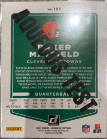 Baker Mayfield [No Helmet Aqueous Test] #195