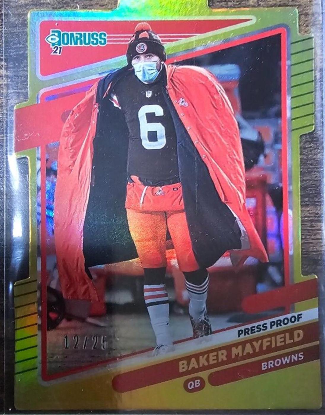 Baker Mayfield [No Helmet Press Proof Gold Die Cut] #195