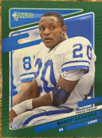 Barry Sanders [No Helmet Press Proof Green] #173