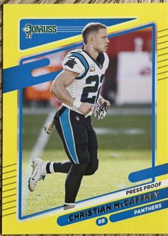 Christian McCaffrey [No Helmet Press Proof Yellow] #219