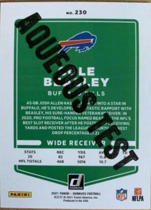 Cole Beasley [Aqueous Test] #230