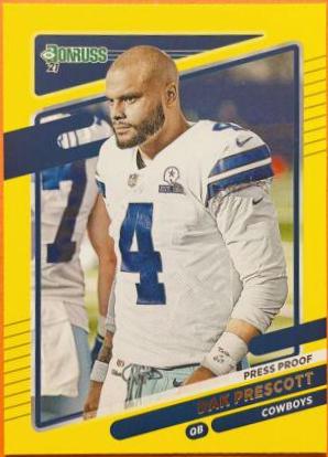 Dak Prescott [No Helmet Press Proof Yellow] #187