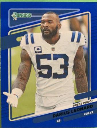 Darius Leonard [No Helmet Press Proof Blue] #149