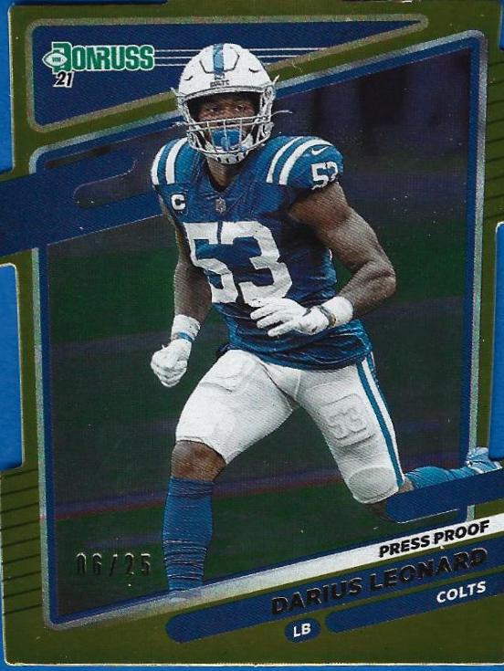 Darius Leonard [Press Proof Gold Die Cut] #149
