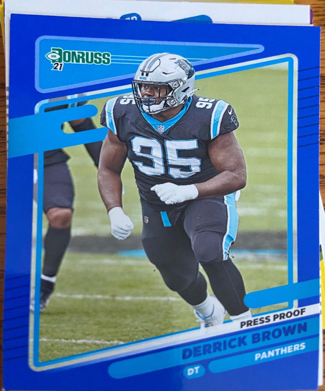 Derrick Brown [Press Proof Blue] #43