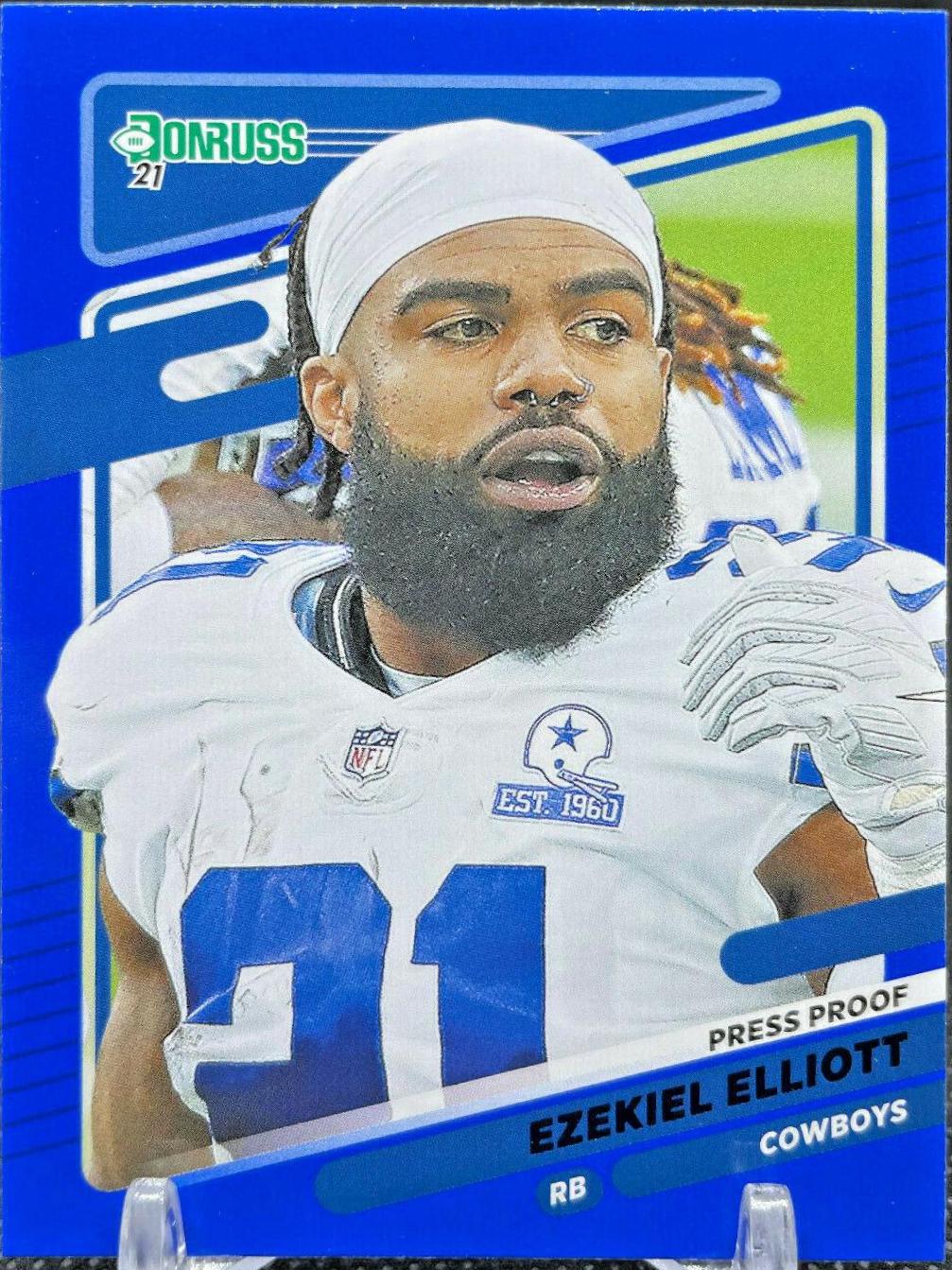 Ezekiel Elliott [No Helmet Press Proof Blue] #188