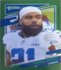 Ezekiel Elliott [No Helmet Press Proof Green] #188