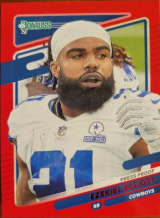 Ezekiel Elliott [No Helmet Press Proof Red] #188